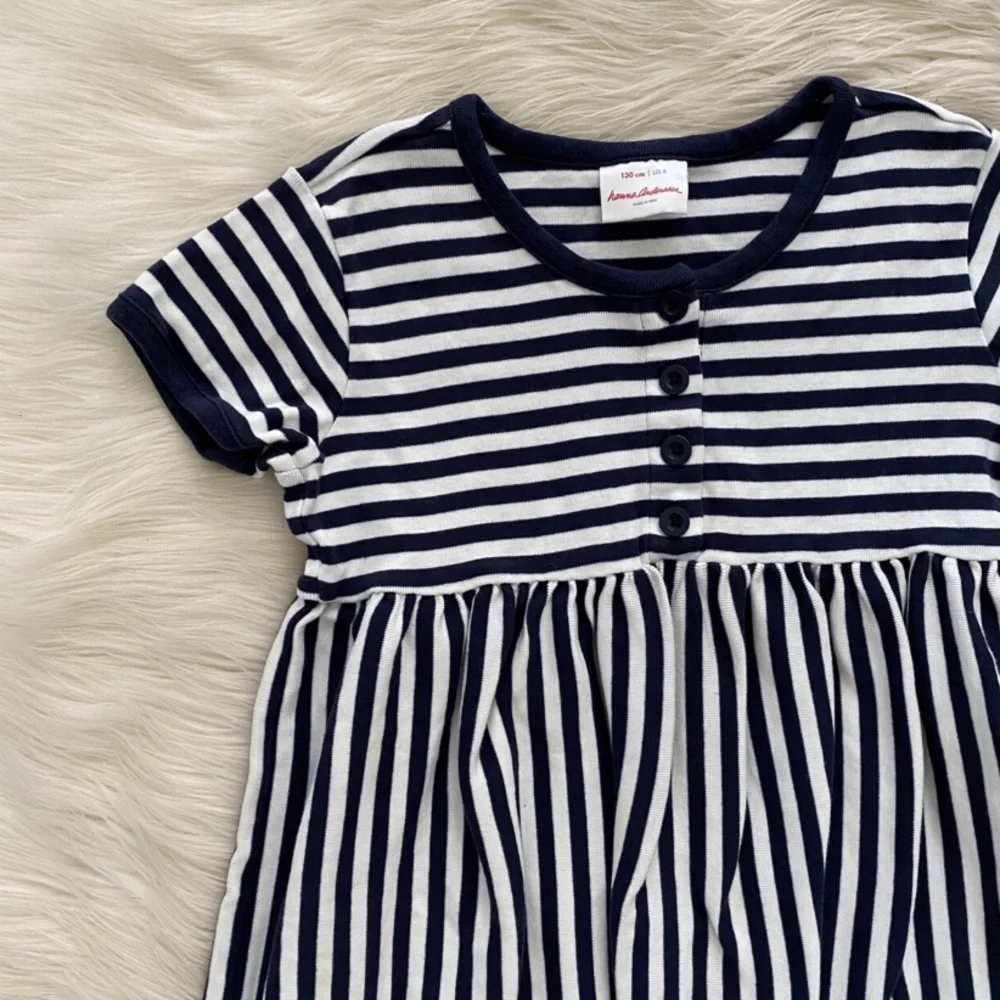 Hanna Andersson Navy Blue Stripe Play Dress